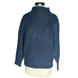 MADEWELL Loretto Mock Neck Pullover Knit Sweater Women's Size Small NWT Navy